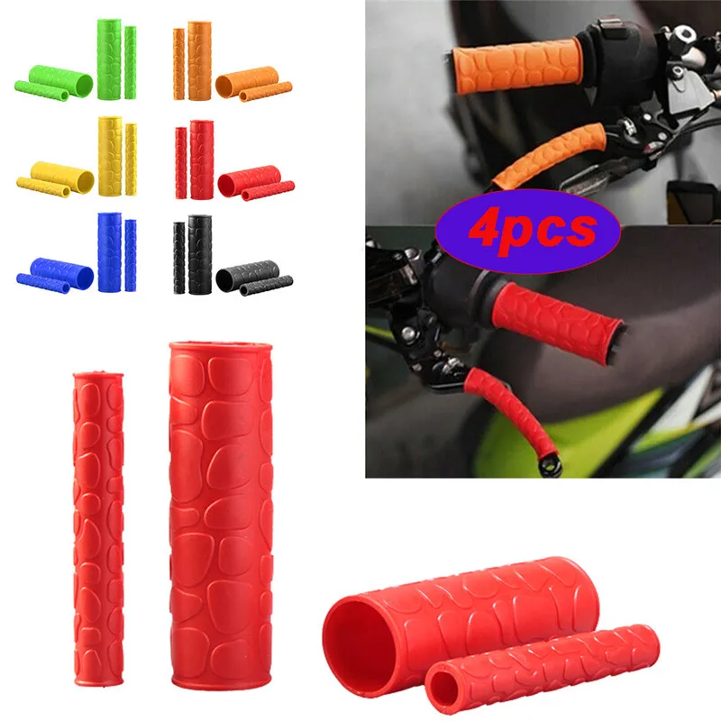 

4PC Handlebar Grips Cover Universal Motorcycle Grips Handlebar Soft Rubber Bar Brake Handle Silicone Sleeve