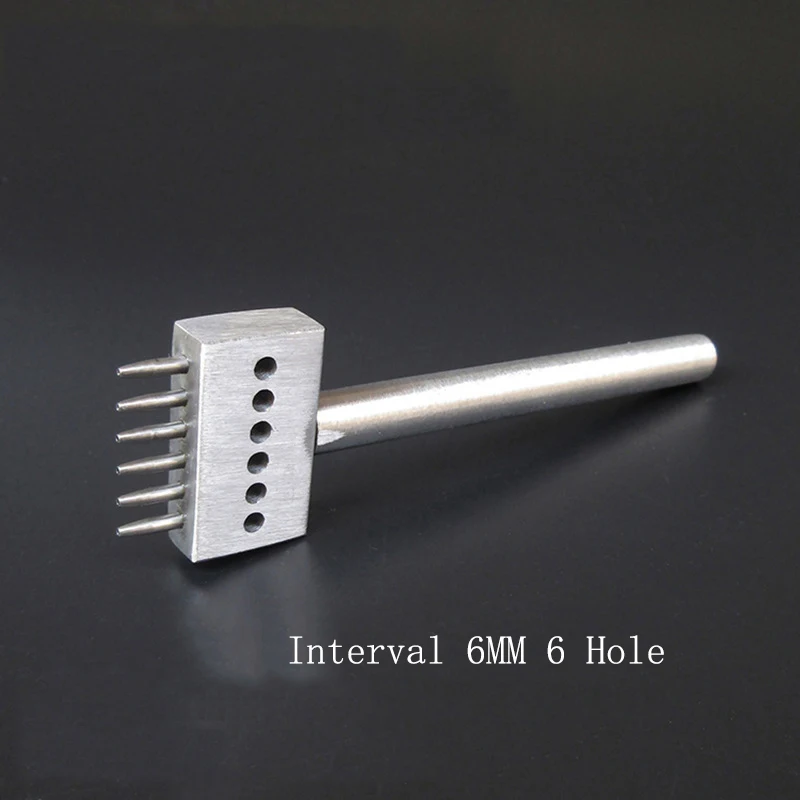 1 Pcs 2/4/6 Hole 6MM Spacing Leather Craft Tools Punch Perforated Round Row DIY Handmade Stitching Accessories | Дом и сад