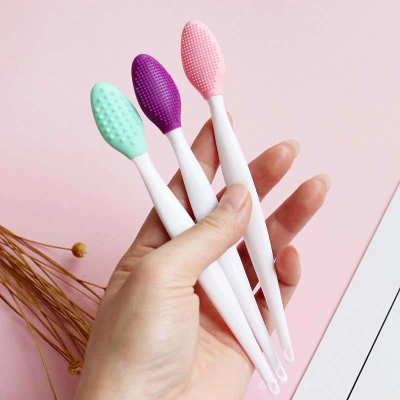 

1pcs Beauty Skin Care Wash Face Silicone Brush Exfoliating Nose Clean Blackhead Removal Brush Tool with Replacement Head Burshes