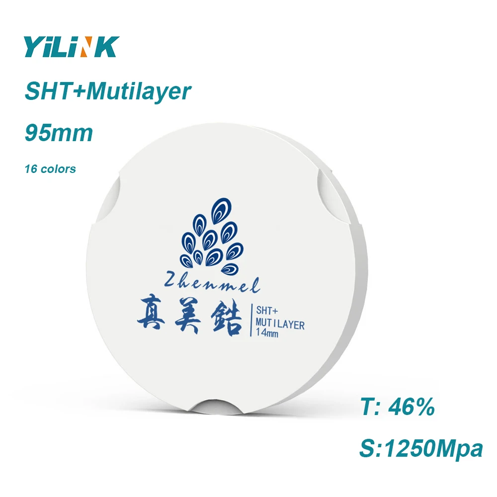 95 16 мм 3D Pro многослойные циркониевые блоки для циркона CAD CAM стоматологическая