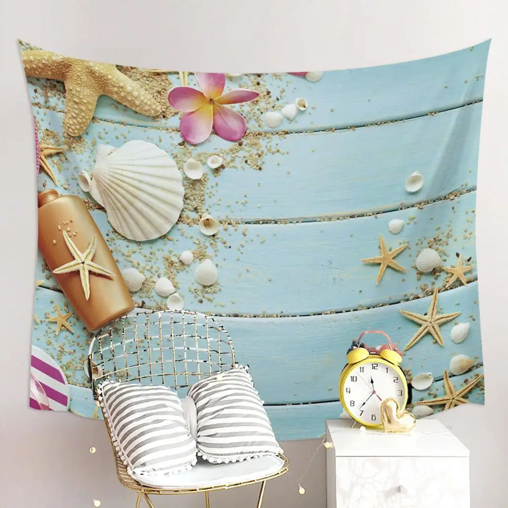 Настенная декоративная Гобеленовая шторка С закатом на море и пляже | Дом сад