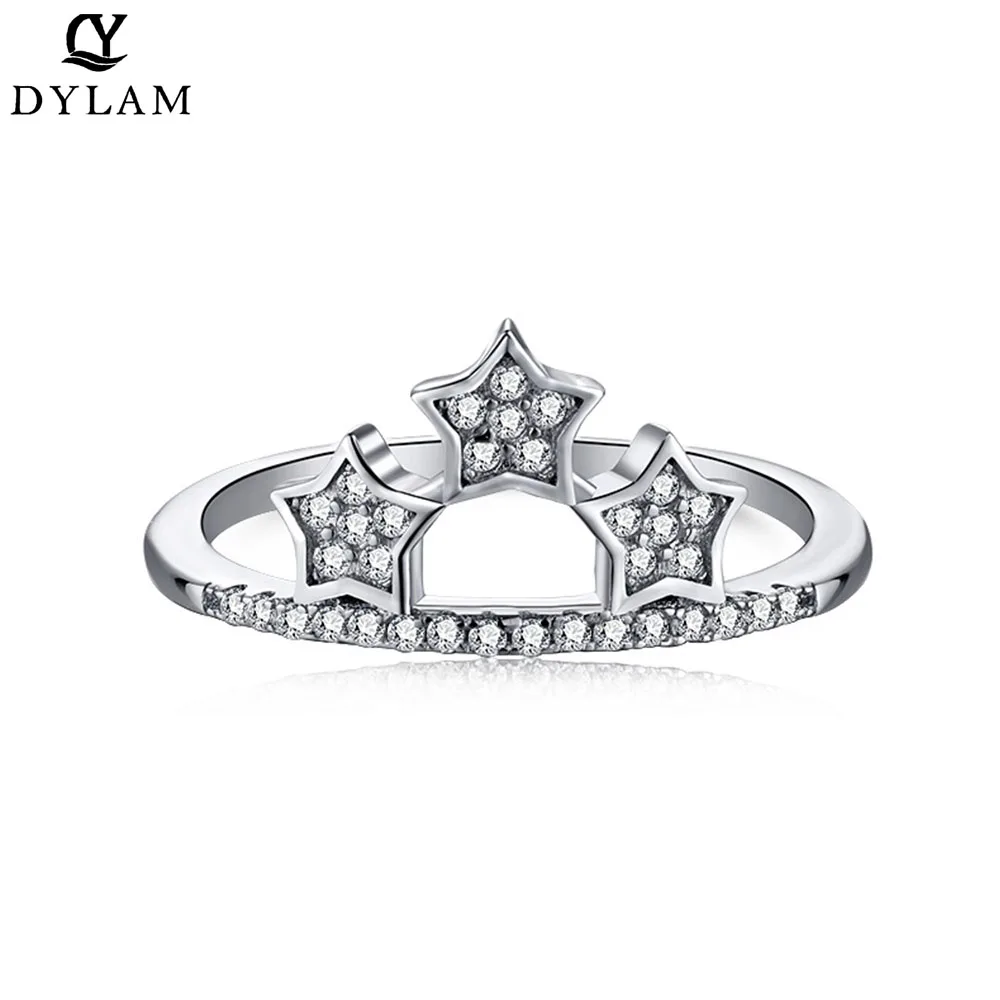 

Женское кольцо с короной и звездами из серебра 2021 пробы