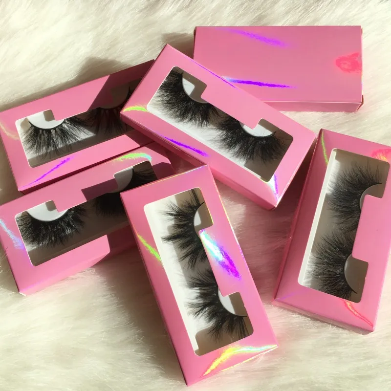 

3D eyelashes 6pairs/lot mixed styles cruelty free 25mm long lashes with new pink lash packaging makeup dramatic long mink lashes