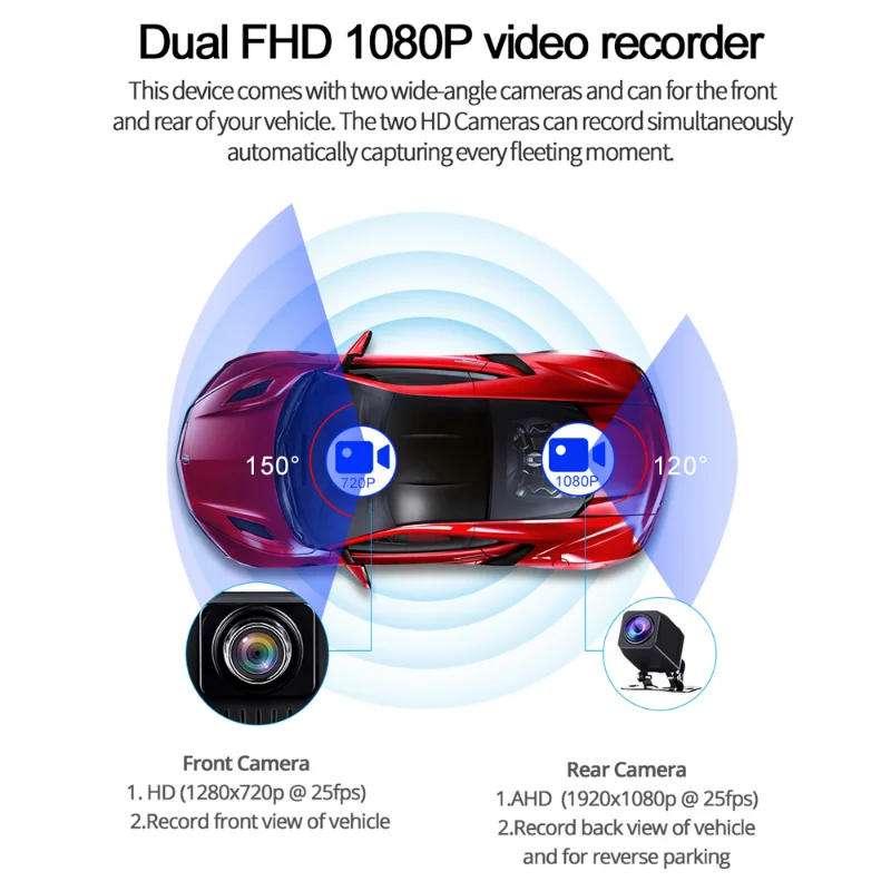 10 дюймовый сенсорный Экран Dash Cam Android 8 1 4G 1080P 3 в Видеорегистраторы для автомобилей