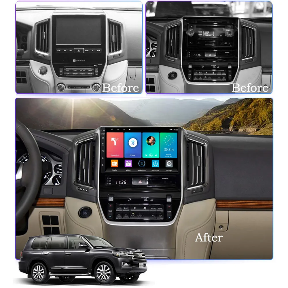 Easteregg для Toyota Land Cruiser 2016 2019 Автомобильная Мультимедийная система Android 2 DIN