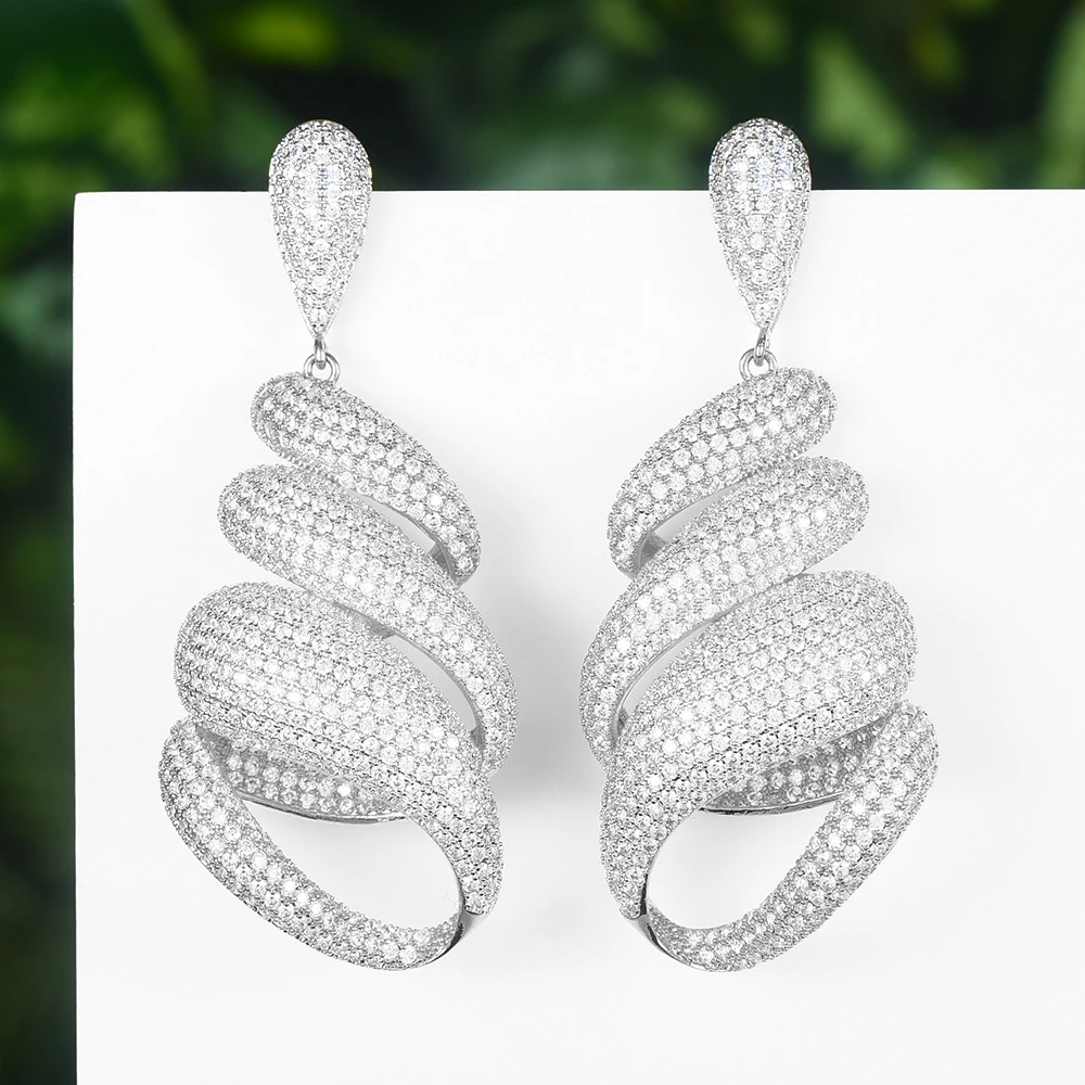 Женские серьги с цирконом GODKI свадебные трендовые длинные 2019 | Украшения и