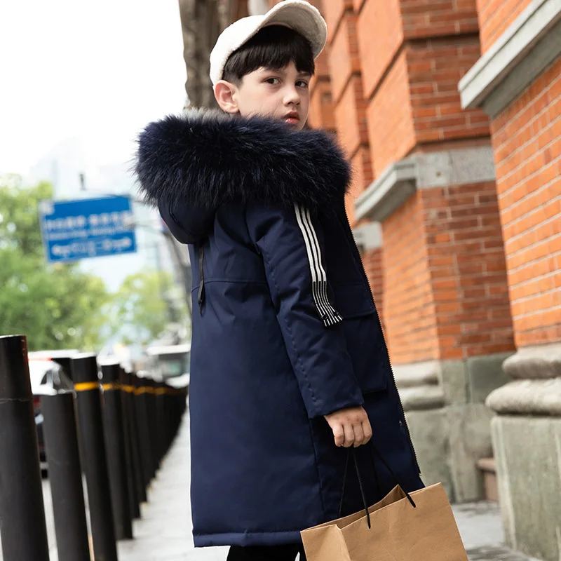 

Children's down jacket winter boys long thick down clothes - 30 degrees