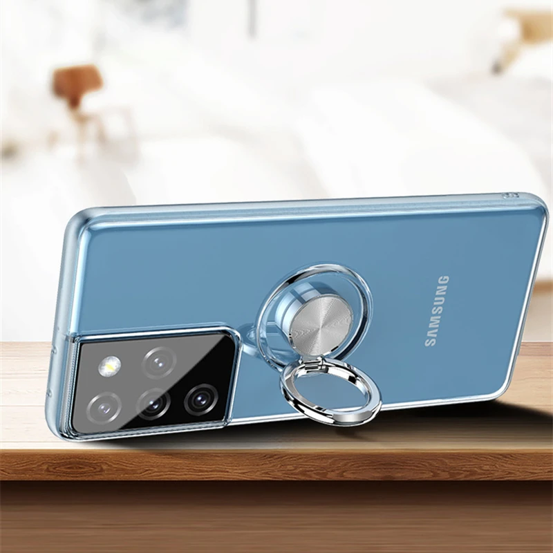 keysion transparent case for samsung s21 ultra 5g s21 plus s20 soft silicone ring phone cover for galaxy note 20 ultra 10 plus free global shipping