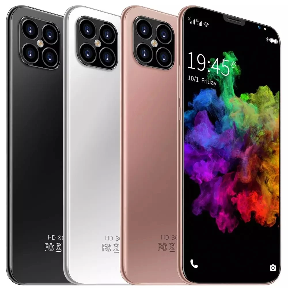 

I12 Pro+ 6.1 Inch Android Smartphones 8GB+256GB 10-Core 5G LET Cellphones 4 Camera MTK6889 Face ID Unlock Dual SIM Mobile Phone