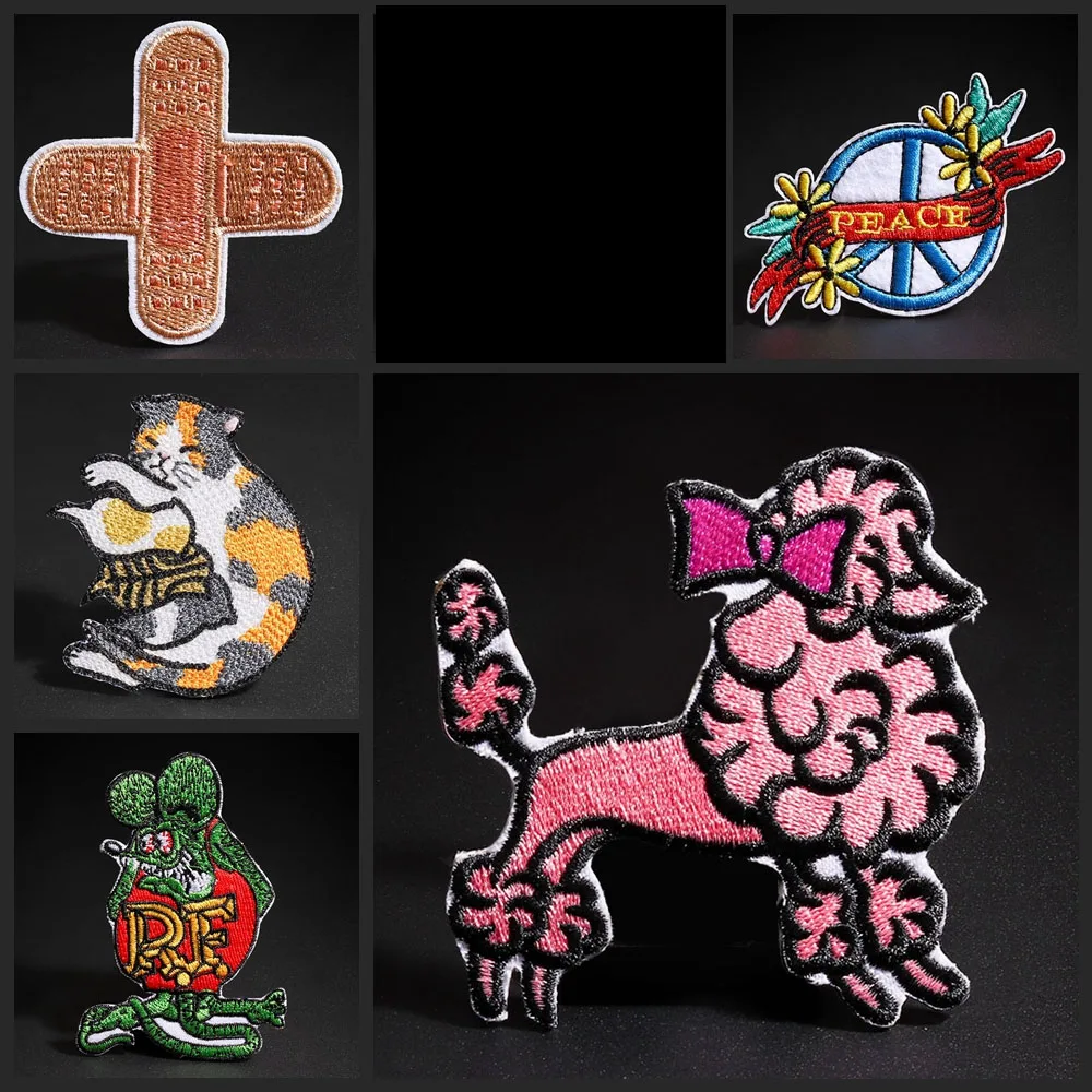 Высококачественные вышитые значки тканевые наклейки пудель милый свитер с