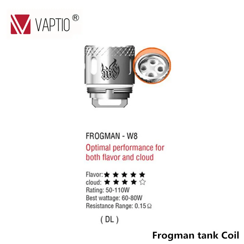 20 шт./15 шт./10 шт./5 шт. Vaptio Frogman core head для Ironclad/Frogman Tank/Wall Crawler Starter Kit катушка resistance |
