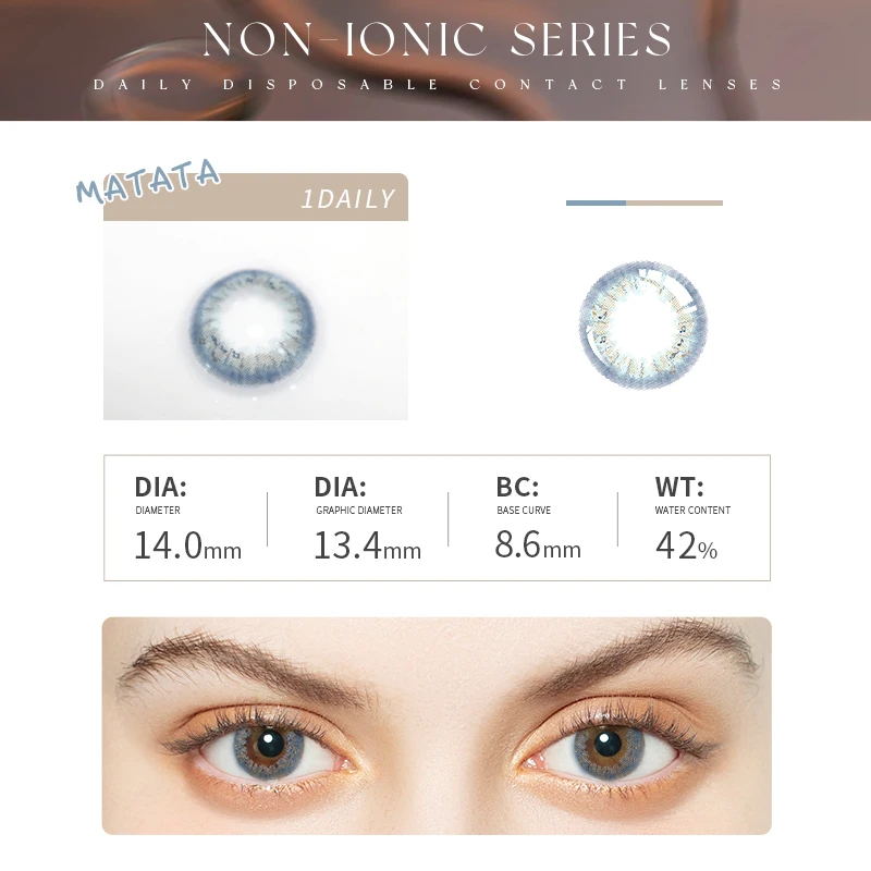 mitata 10pcs5pair jazz blue color contact lenses with diopter vision correction fresh lady daily eye colored contacts free global shipping