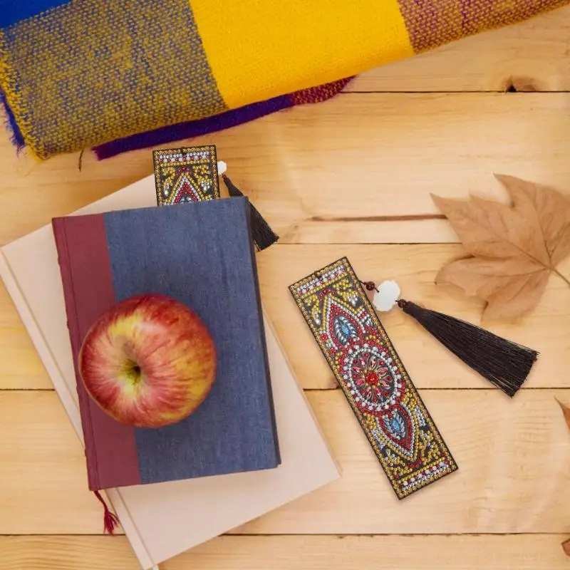 Великолепные алмазные закладки с живописью сделай сам специальная форма кожаные