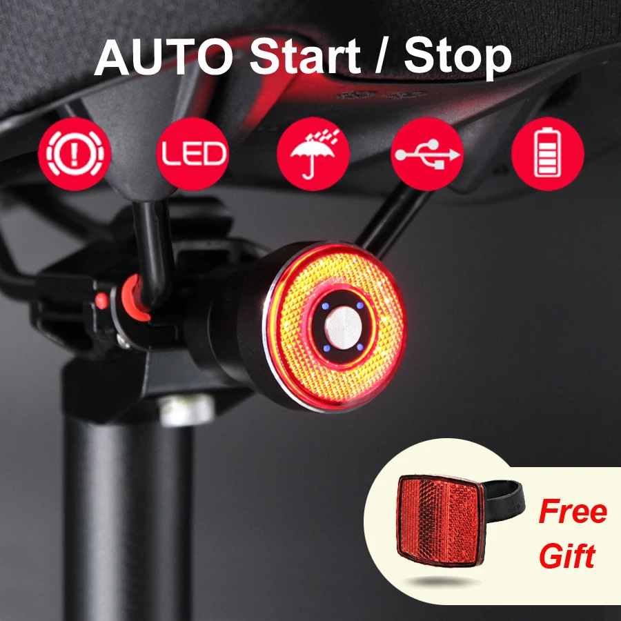 Тормозной зондирующий автоматический старт/стоп COB велосипедный задний