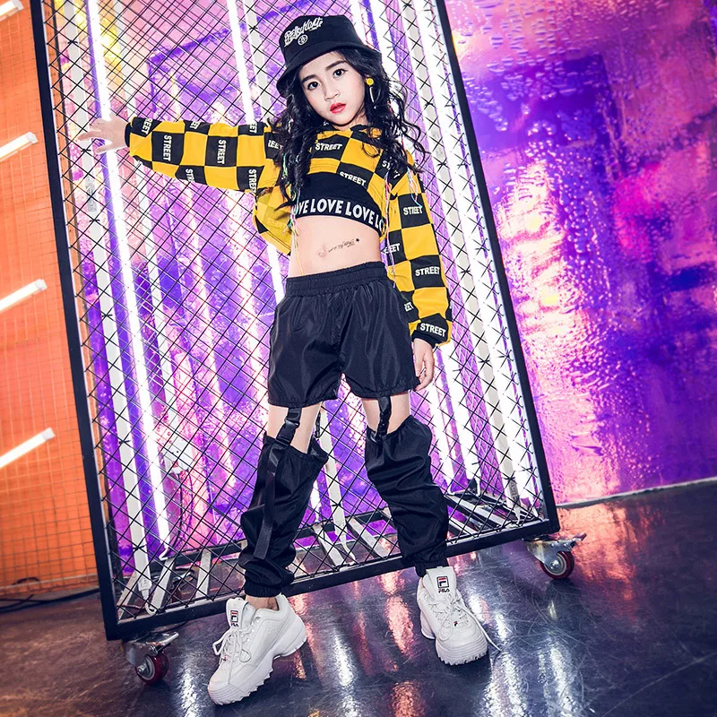 

Children'S Jazz Dance Costume Short Vest Kids Korean Version Hip Hop Performance Clothes New Girls Street Dance Suit Tide DL4282