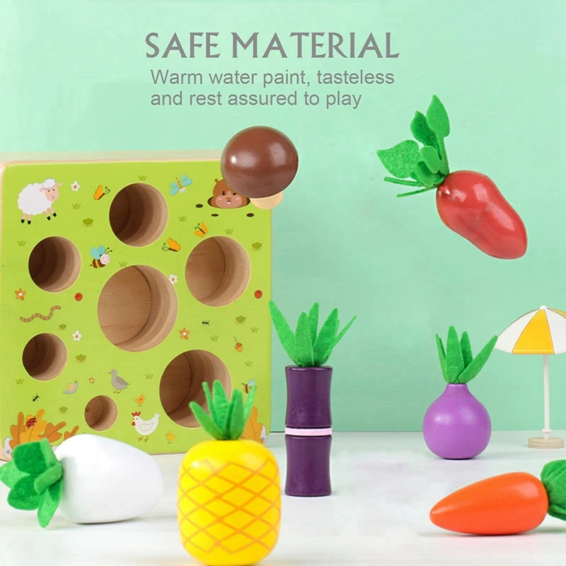 

Fruit Vegetable Matching Game Toys Kids Harvest Carrots Farm Vegetable Fruit Learning Cognition Toy for Childre