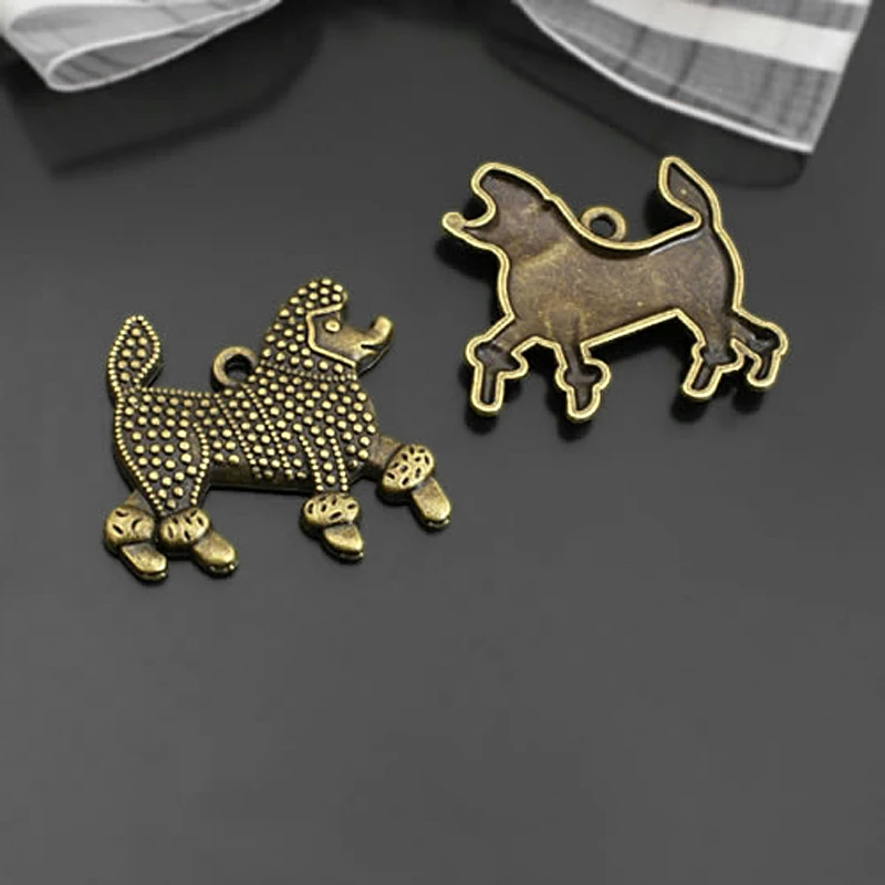 

(26788)10PCS 30x27MM Antique Bronze Zinc Alloy Poodles Dog Charms Pendants Jewelry Making Supplies Diy Findings Accessories