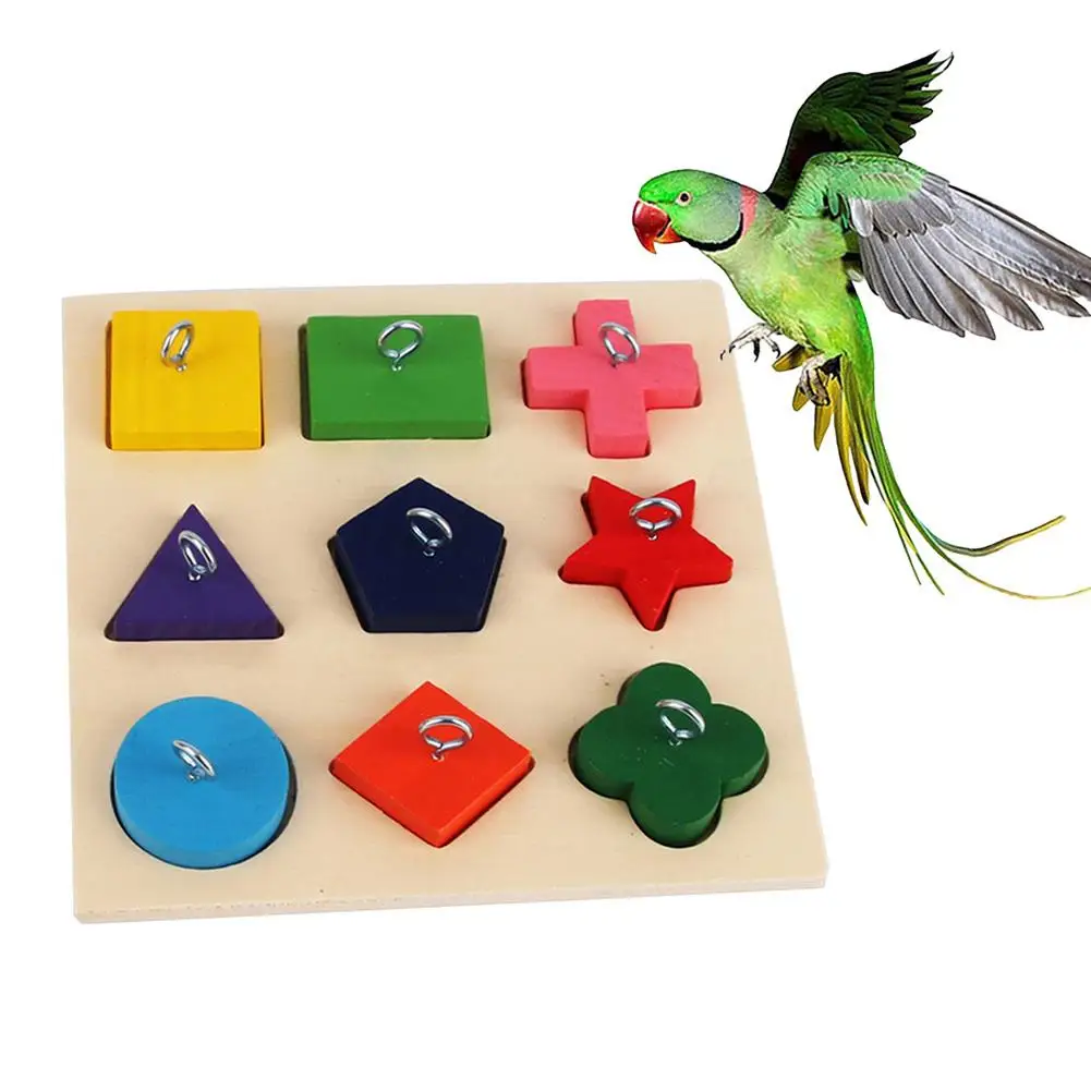 Фото Игрушка для домашних животных птица попугай 9 ячеек звезда треугольник кольцо DIY