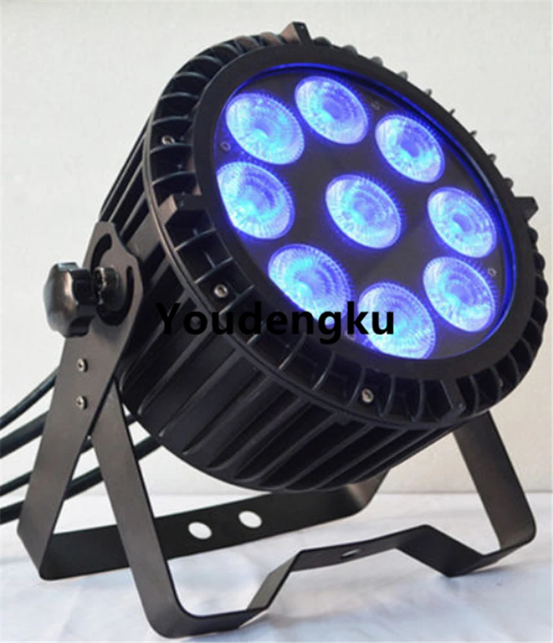 2pcs Professional LED Flat PAR ip65 led par stage lighting 9x18W RGBWA UV 6in1 DMX outdoor dj waterproof can light