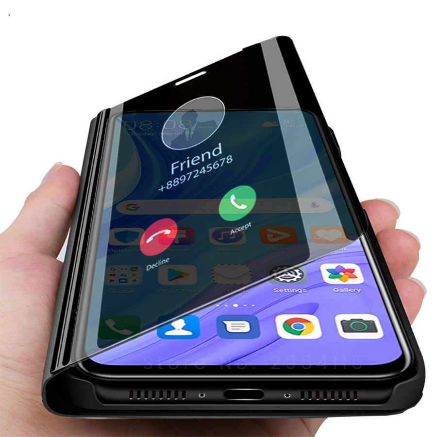 Чехол p smart z для huawei pro 2019 умный чехол с зеркалом сна и откидной крышкой подставкой