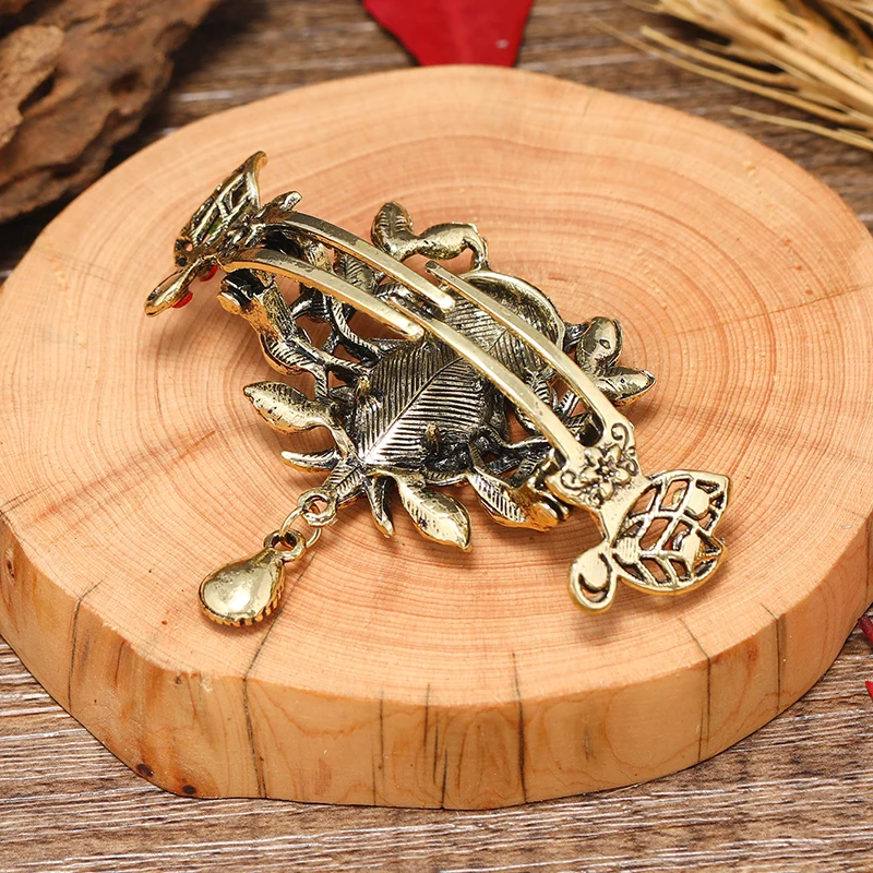 Винтажная бронзовая заколка для волос в виде совы