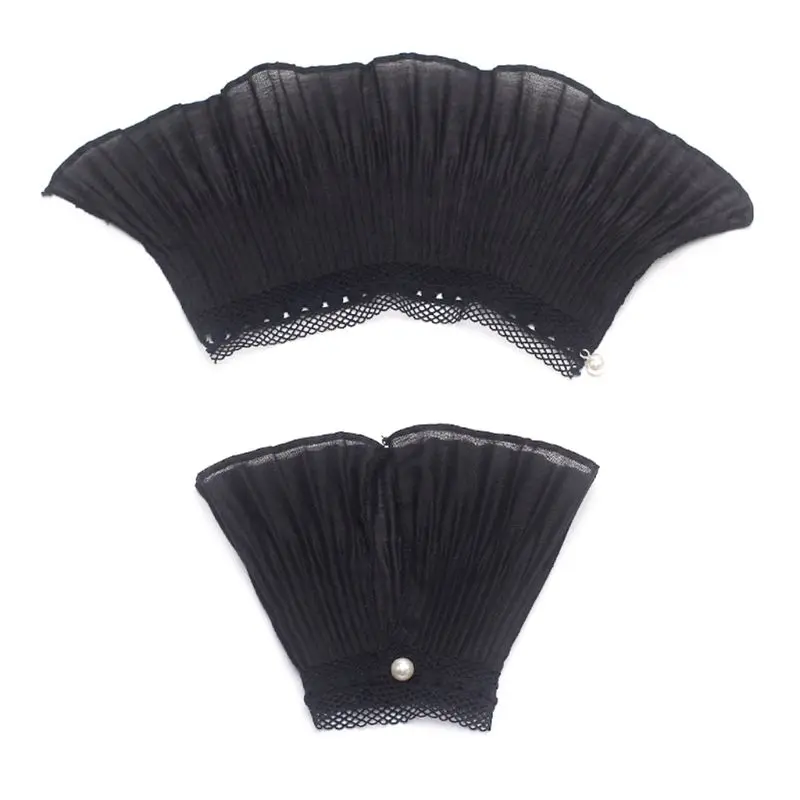 

2Pcs/Pair 4 Styles Women Girls Fake Flare Sleeves Floral Lace Pleated Ruched False Cuffs Sweater Blouse Apparel Wrist Warmers