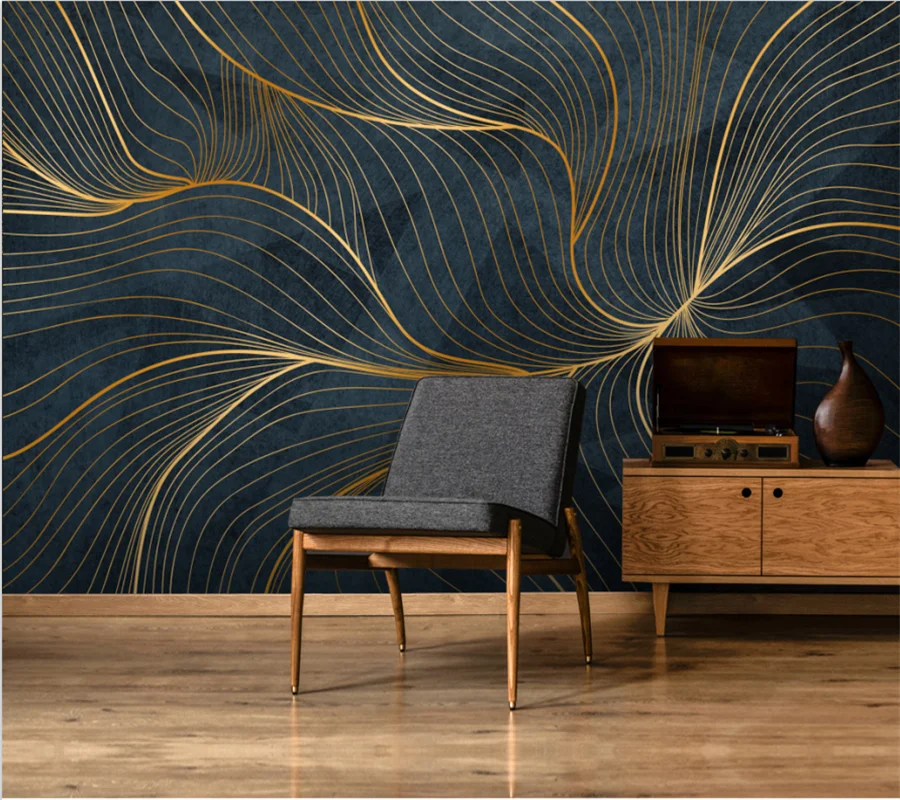 

beibehang Custom large 3d mural modern American light luxury golden geometric texture creative living room background wallpaper