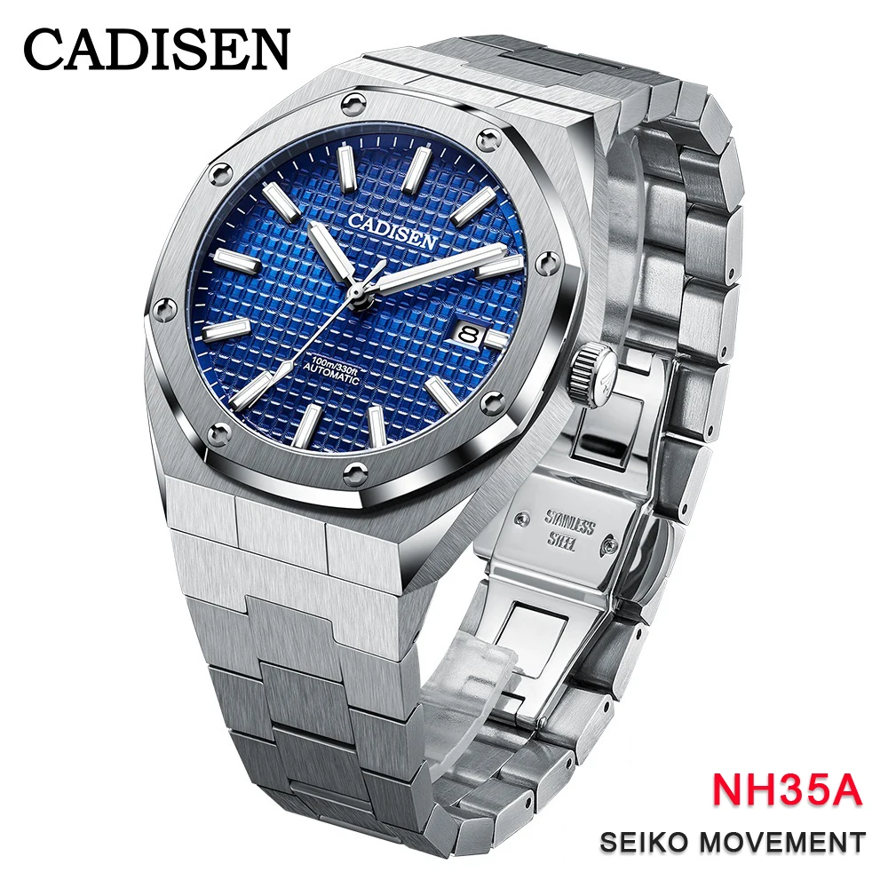 

CADISEN NH35A Japan Movement Men Watch Luxury Automatic Mechanical Wristwatch Sapphire 100M Waterproof Stainless Steel Watch Men