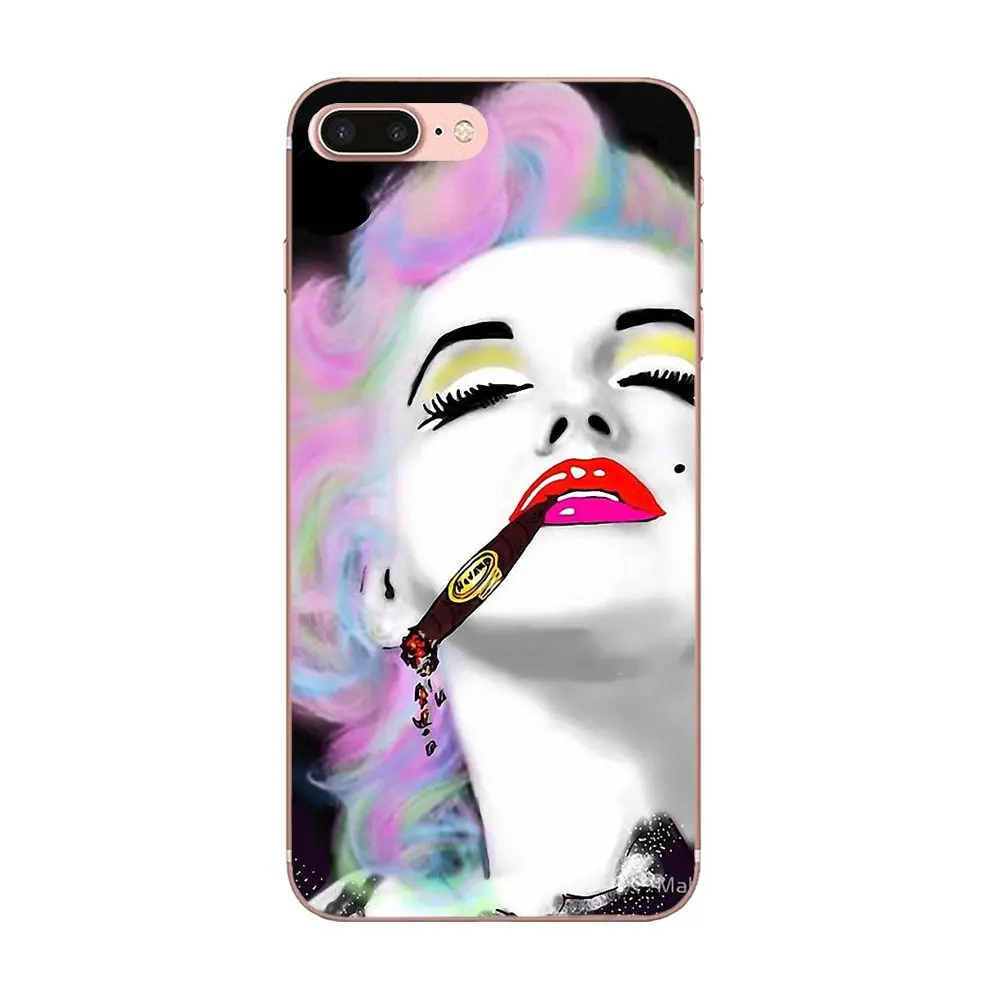 Marilyn Monroe Smoking For Samsung Galaxy A10 A20 A20E A3 A40 A5 A50 A7 J1 J3 J4 J5 J6 J7 2016 2017 2018 TPU Phone Capa | Мобильные