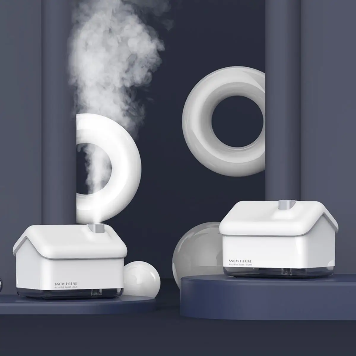 

300ml Snowhouse Stylish Portable Table Air Humidifier Nano Atomized 50ml/h Low Noise USB Charging for Home Office Bedroom