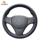 Черная искусственная кожа PU чехол рулевого колеса автомобиля для BMW M3 2009-2013 E92