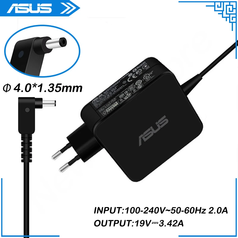 

Зарядное устройство для ноутбуков ASUS, 19 в, 4,0 А, 65 Вт, 1,35 * мм