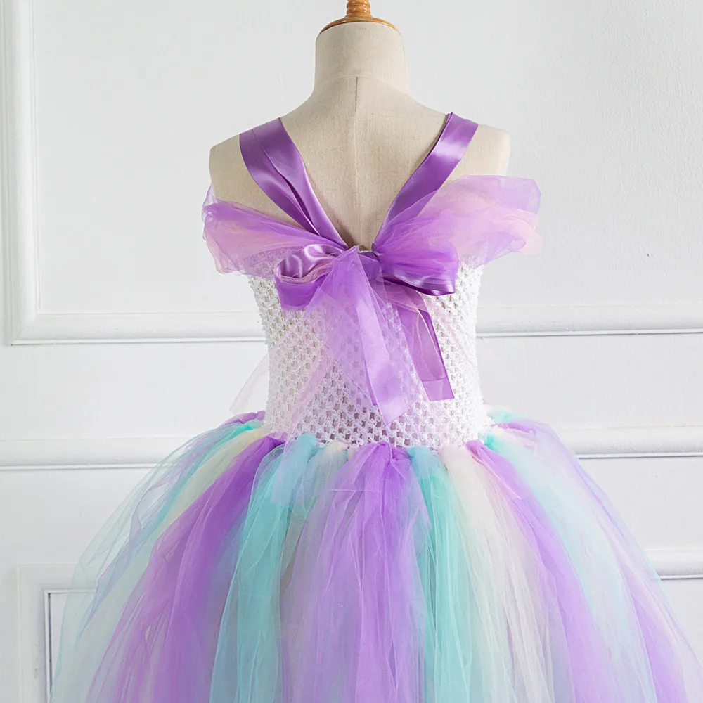 

Flower Girls Dress Kids Tutu Dress for Tulle Wedding Dresses with Headwear Set Ball Gown Children birthday Party Costumes Dress