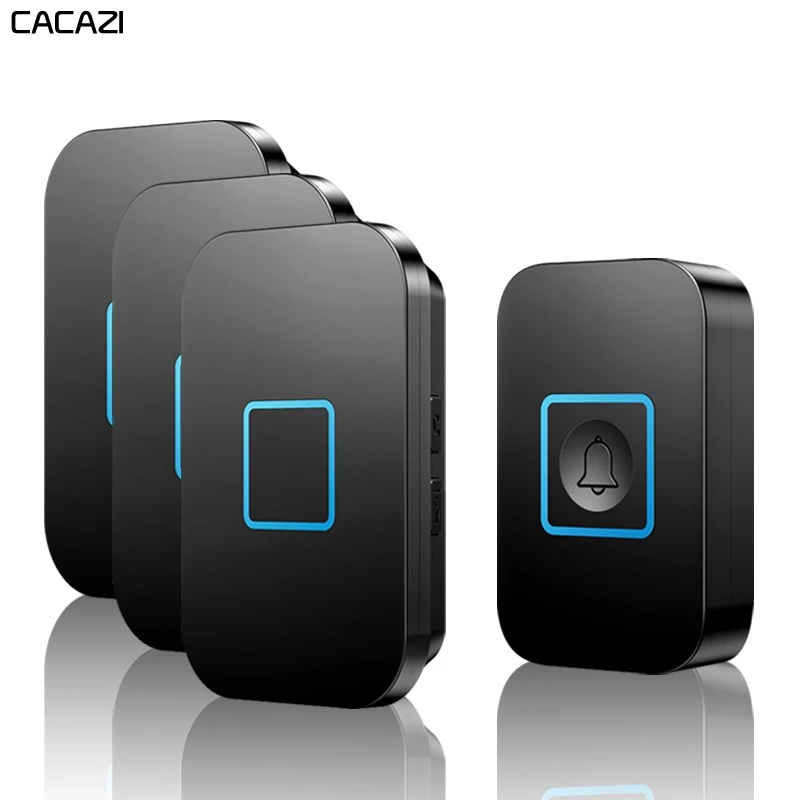 Умный беспроводной дверной звонок водонепроницаемый 1 кнопка 3 приемника US EU UK AU
