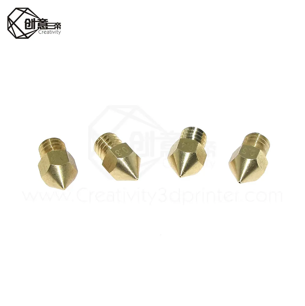 MK7 MK8 Nozzle 0.4mm 0.3mm 0.2mm 0.5mm Copper 3D Printers Parts Extruder Threaded 1.75mm 3.0mm Filament Head Brass Nozzles Part |