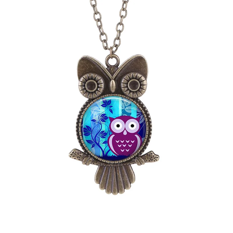 Абай Классическая Милая Сова на ветке лист птица кулон ожерелье чокер для женщин