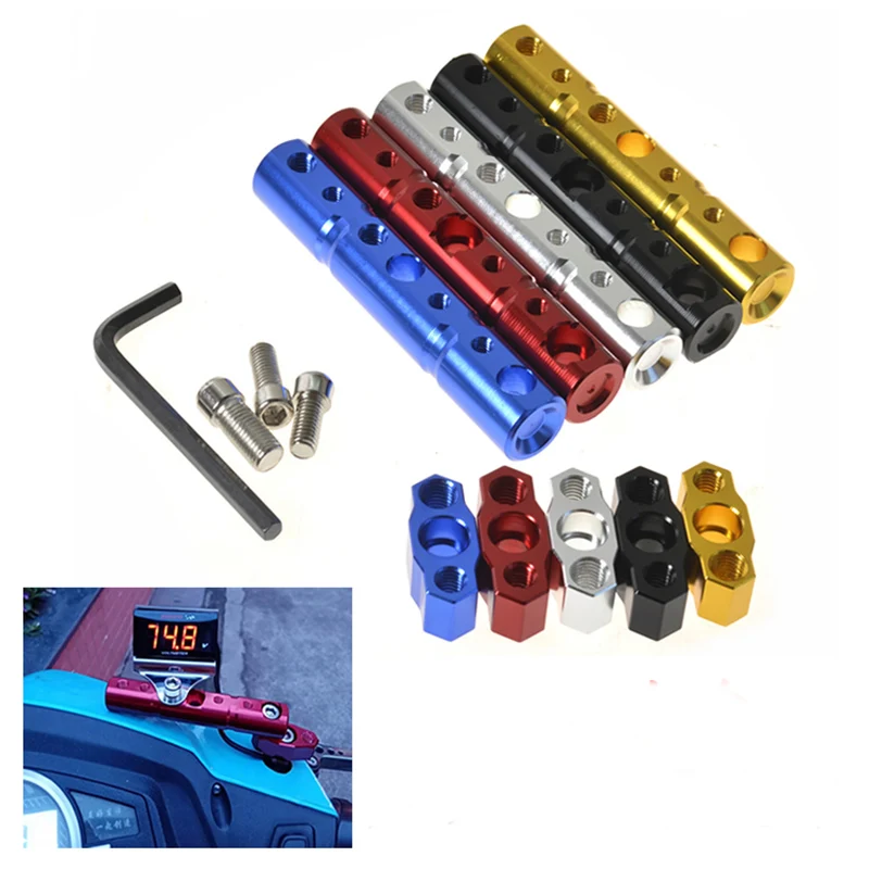 

1Set Universal Multi-Function Motorcycle CNC Phone GPS Clamp Holder Stand Rearview Mirror Extender Bracket Bar 8/10MM