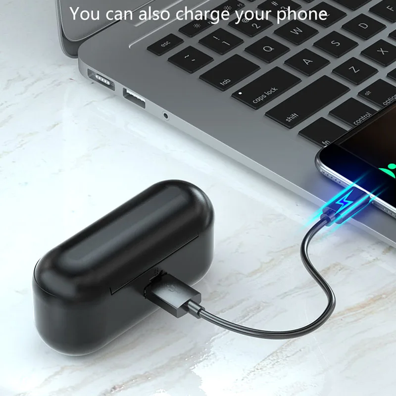 Беспроводные наушники с поддержкой Bluetooth 5 1 и зарядным устройством на 2200 мА ·