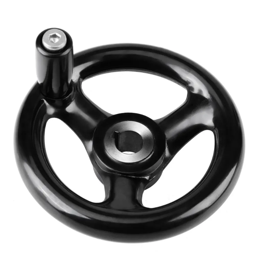 

12*100mm Black Milling Machine Lathe CNC 3D Printer Spoked Hand Wheel Wavy Round bakelite three handwheel for Machine Tool