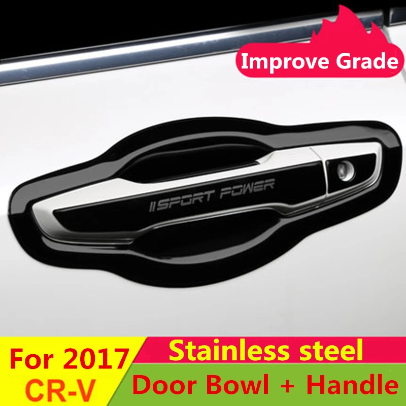 

For Honda CRV CR-V 2017 2018 2019 2020 2021 Car Door Bowl Cover Handle Sticker Cover Stainless Steel Case Exterior Modification