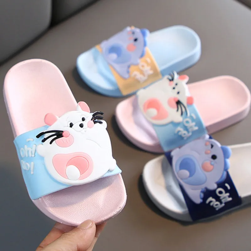 Шлепанцы детские с мультяшным динозавром летняя обувь для начинающих ходить