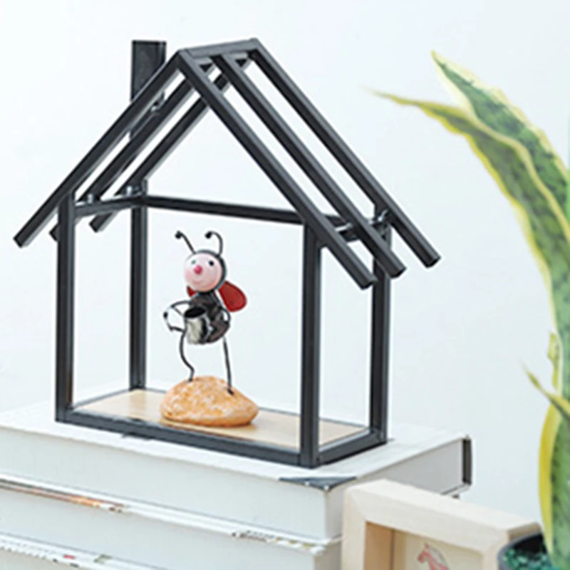 Скандинавские железные настенные полки для хранения в форме дома подвесные