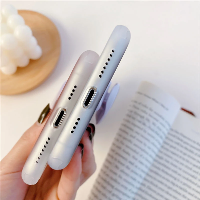 

Simple Candy Color Stand Holder Case For iPhone 11 Pro Max Case XS MAX XR X 11 7 8 6Plus Glitter Shockproof Plain Silicone Cover