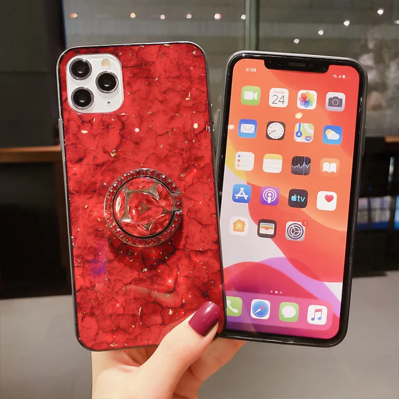 Чехол для Redmi 7 чехол Note 8 блестящий из золотой фольги с кольцом подставкой Xiaomi mi lite