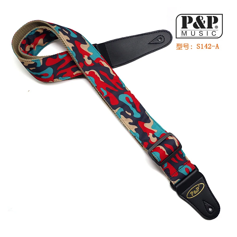 Ремень для электрогитары Фабричный Камуфляжный ремень гитары хлопковый двойной