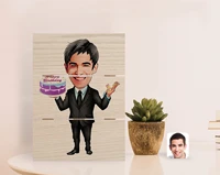 personalized boys birthday caricature of authentic desktop wood pallet %c3%a7er%c3%a7eve 2