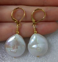 beads classic mesmerizing real 14 15mm south sea white baroque pearl earrings