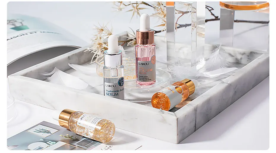 LAIKOU 15ml Original Serum Sakura Anti Aging Hyaluronic Acid Pure 24K Gold Whitening Vitamin C Essence Skin Care Face Serums
