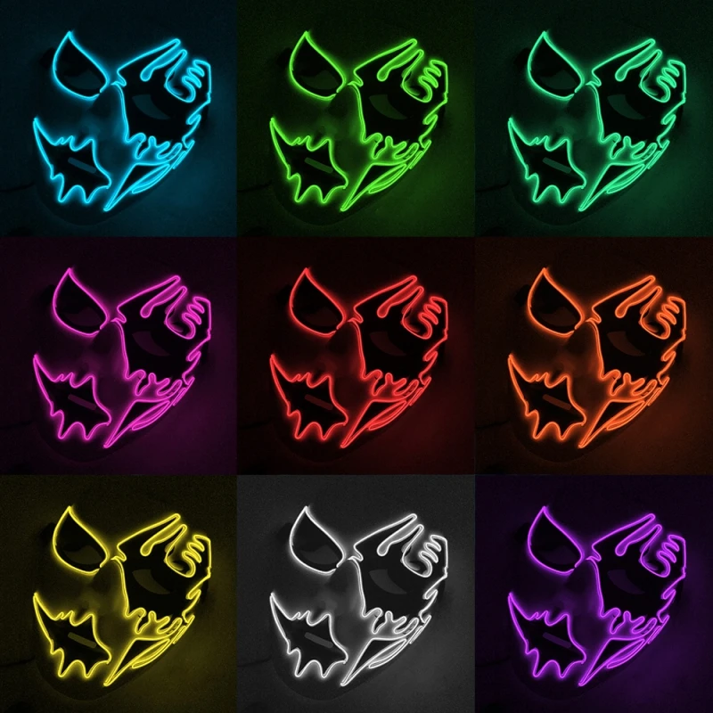 LED Light Mask Up Funny Masks from The Purge Election Year Great for Festival Cosplay Halloween Costume New Year Cosplay