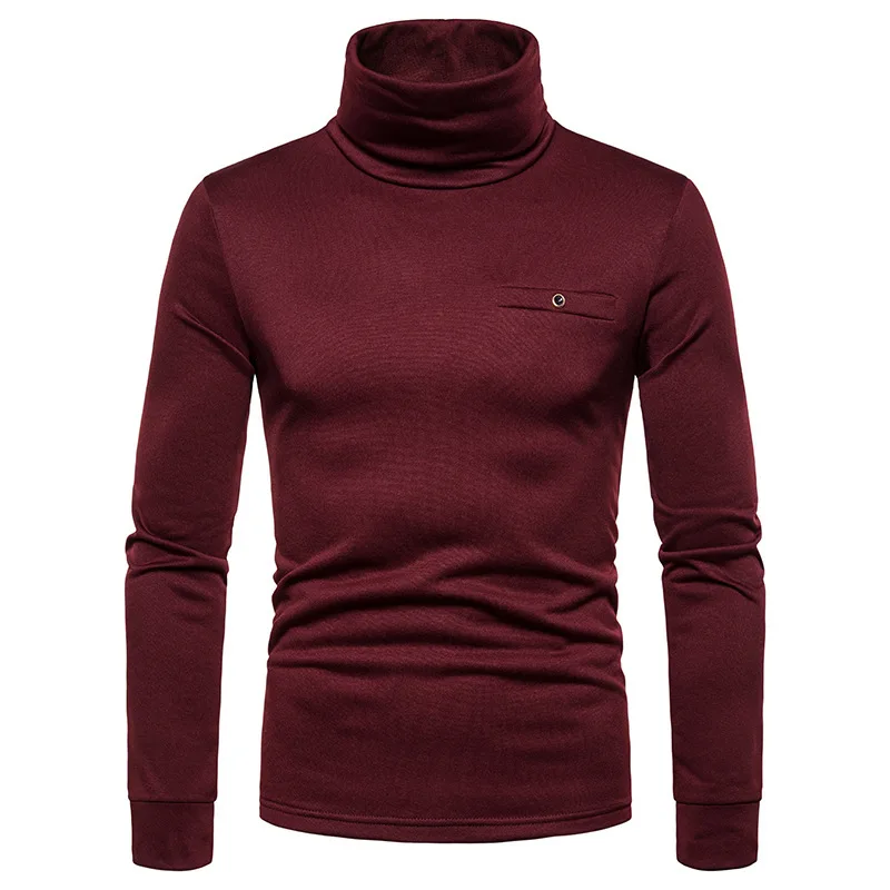 Осень и зима новый мужской размера плюс бархат сплошной цвет тонкий с длинными